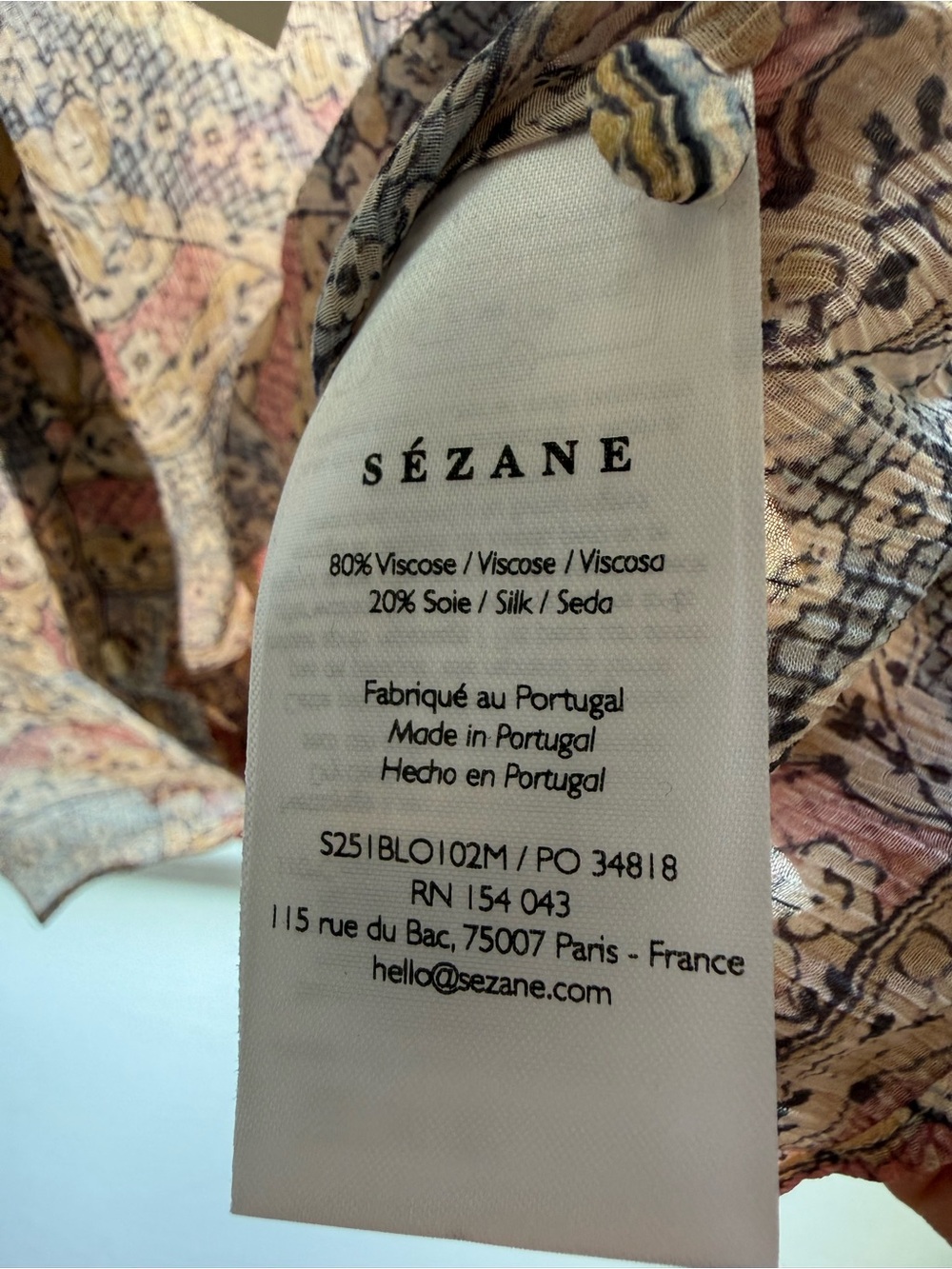Sezane Vikaly Blouse in Mozaique Print size 6 Viscose/silk blend NWT - Picture 6 of 10